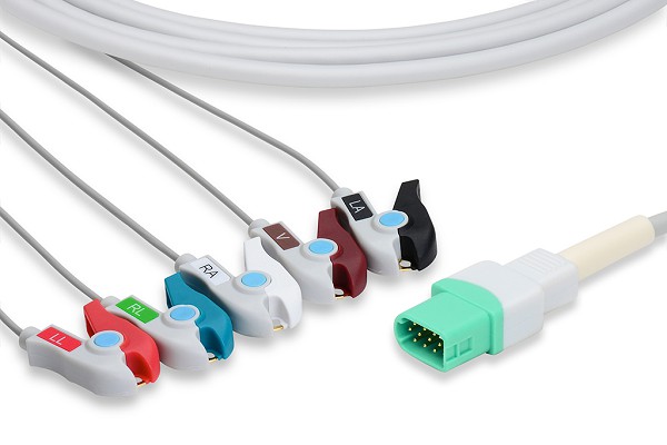 Mindray > Datascope Compatible Direct-Connect ECG Cable 5 Leads Pinch/Grabber - RM-ECG-1397