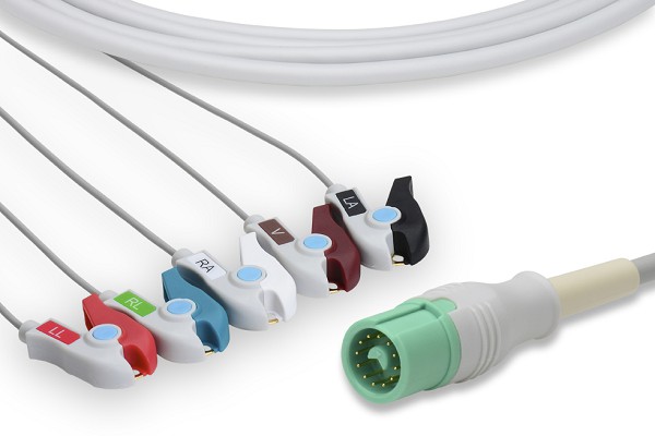 Mindray > Datascope Compatible Direct-Connect ECG Cable 5 Leads Pinch/Grabber - RM-ECG-1410