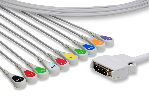 Mortara - Burdick Compatible Direct-Connect EKG Cable 10 Leads Snap-RM-EKG-2119