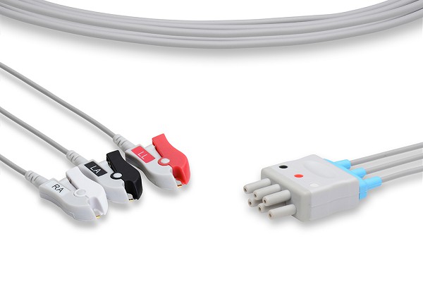 Omron > Colin Compatible ECG Leadwire 3 Leads Pinch/Grabber - RM-ECG-1449