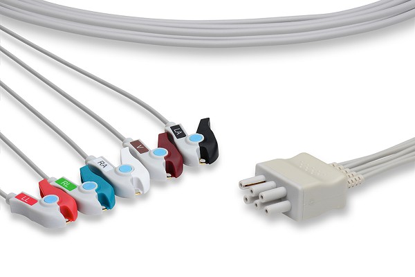 Omron > Colin Compatible ECG Leadwire 5 Leads Pinch/Grabber - RM-ECG-1451