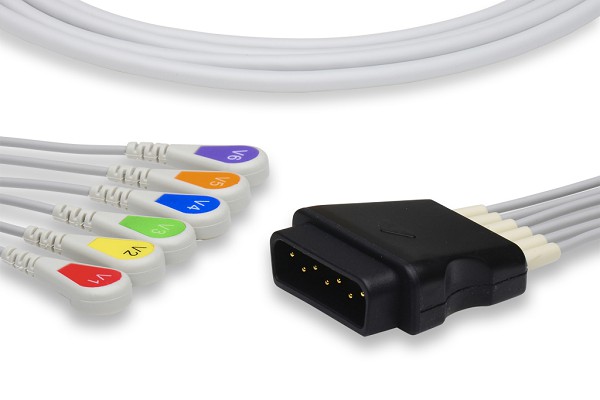 Stryker > Medtronic > Physio Control Compatible ECG Leadwire 6 Leads Snap - 11110-000103