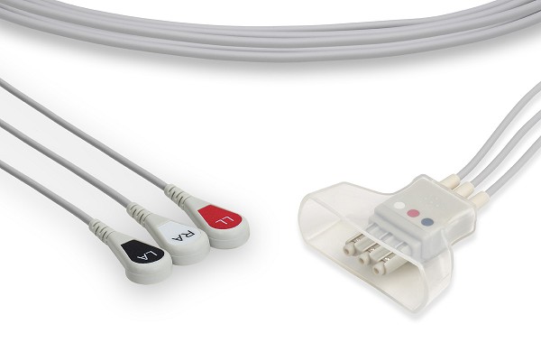 Philips Compatible ECG Telemetry Leadwire 3 Leads Snap - RM-ECG-1482
