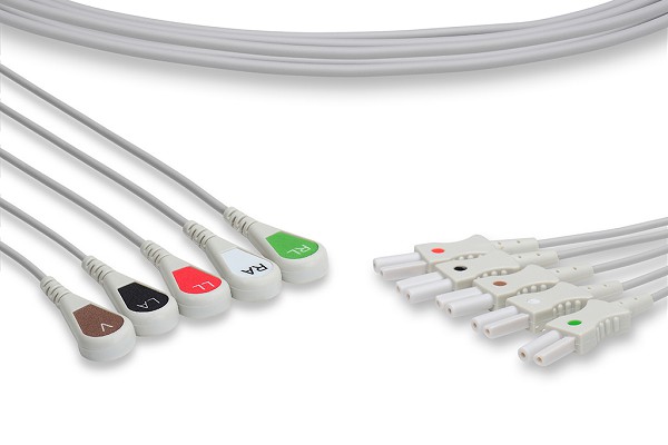 Spacelabs Compatible ECG Leadwire 5 Leads Snap Bag of 1