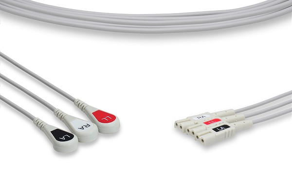 Spacelabs Compatible ECG Leadwire 3 Leads Snap - RM-ECG-1491